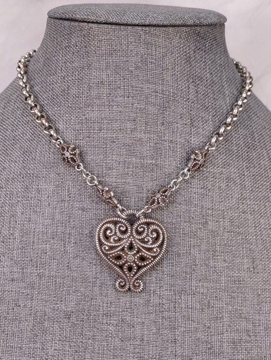 Brighton Jewelry - Brighton "French Kiss" Filigree Heart Necklace